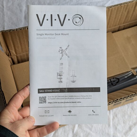 VIVO Single Monitor Desk Mount STAND-V101C black metal office monitor holder - Picture 8 of 13